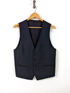 HUGO BOSS Size 38S Mens Single Breasted Dress Vest Formal Button Front Waistcoat